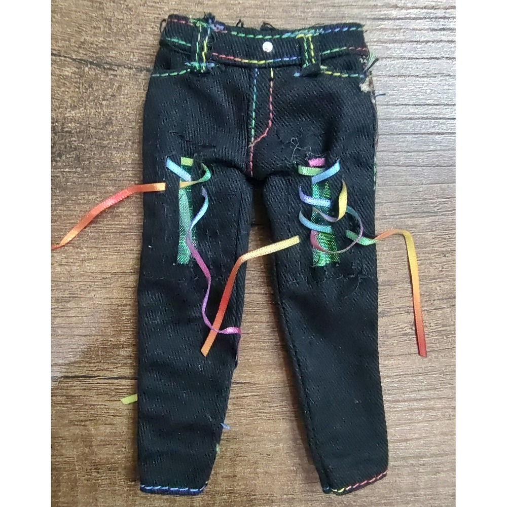 Rainbow High Deluxe Fashion Closet Black Rainbow Lace Up Pants Bottoms Z13